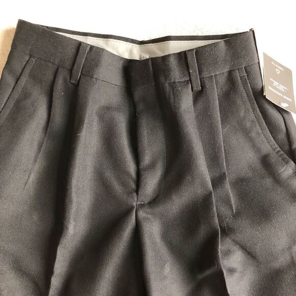 Claiborne Boys Gabardine Pleated Black Dress Pants - Picture 2 of 11